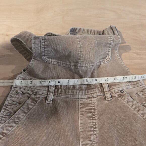 Silver Jeans Corduroy Overalls Beige sz 4 carpenter utility straight leg - Picture 9 of 11
